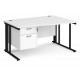 Maestro Cable Managed Leg Wave Desk with Two Drawer Pedestal